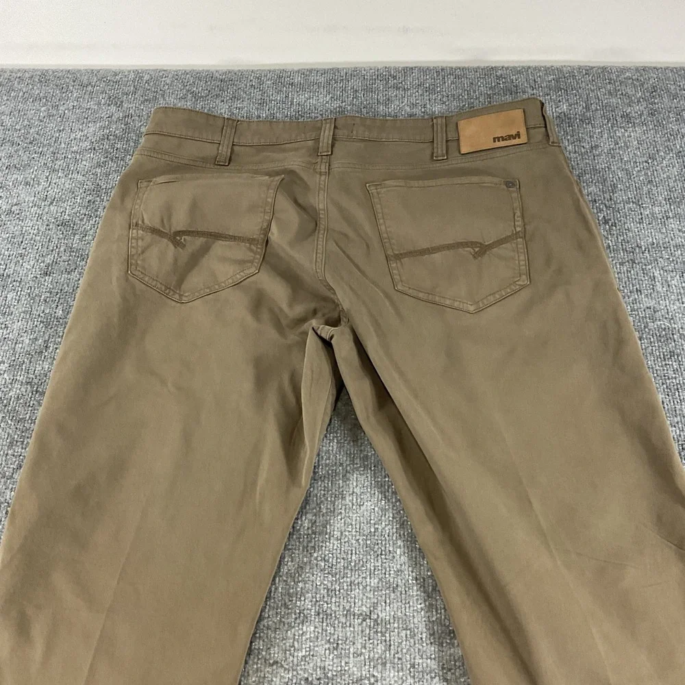 Mavi Matt Relaxed Straight Leg Jeans Mens 38x30 Brown Stretch Casual Pants